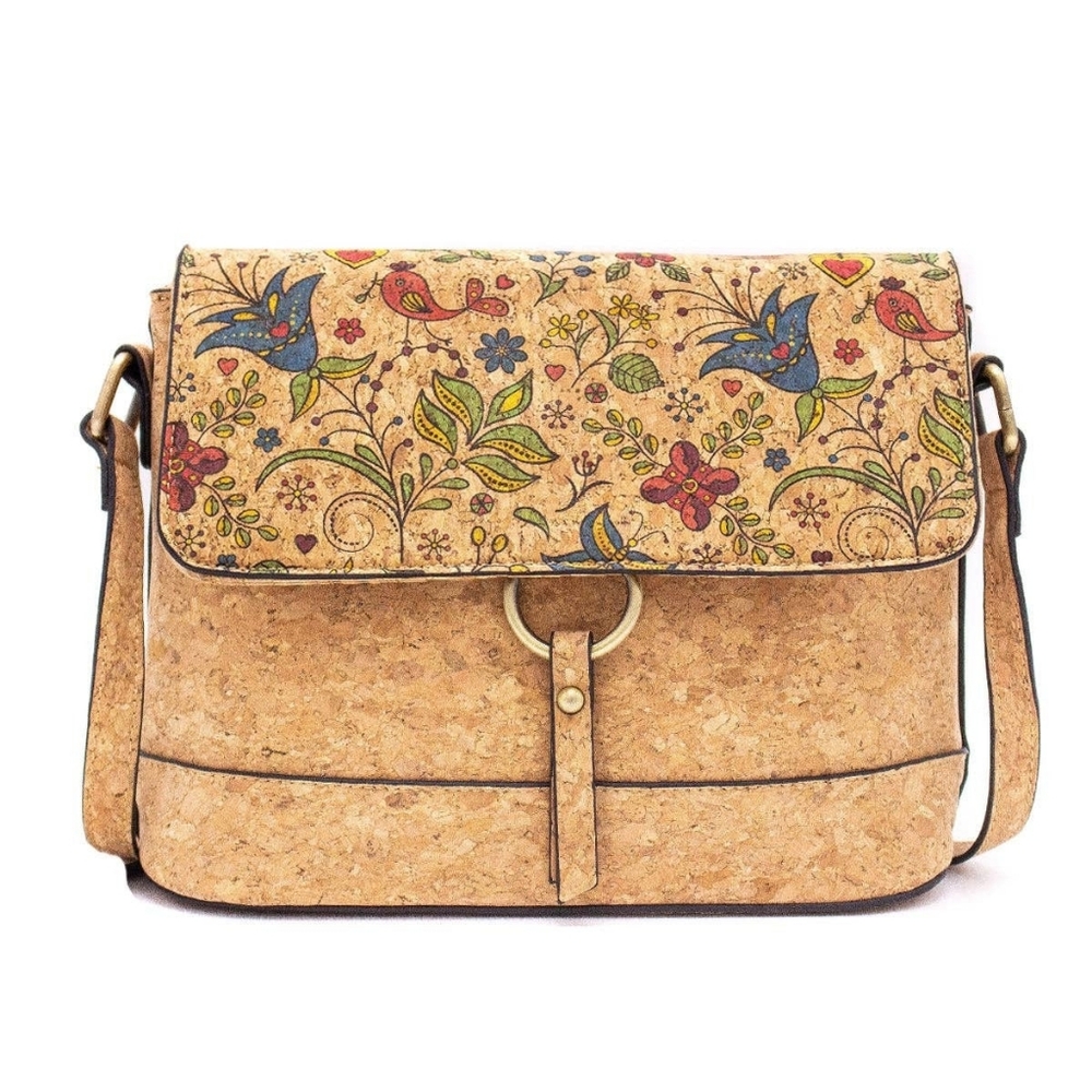 Floral Cork Crossbody Bag